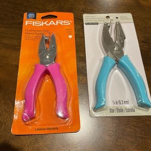 2 Scrapbooking/Craft Hand Punches, Cushioned Grip